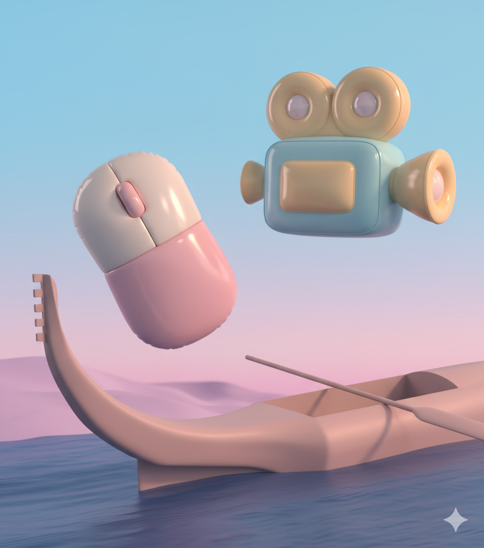 Illustration 3D Caméra et Souris